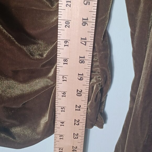 Vintage MSK Top Womens Medium Velvet Green Fairycore Retro 70s Grunge Wrap - Picture 5 of 9